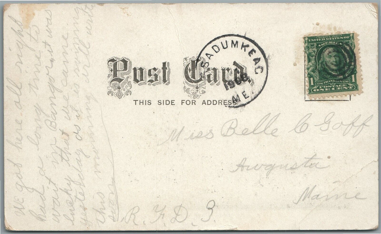 PASSADUMKEAG ME RIVERSIDE HOTEL ANTIQUE POSTCARD