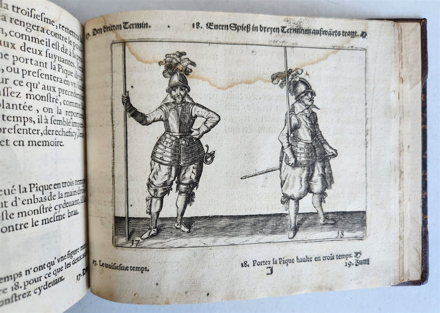 1664 ILLUSTRATED MILITARY WORK on TECHNIQUES for HANDLING MUSKET & PIKE antique