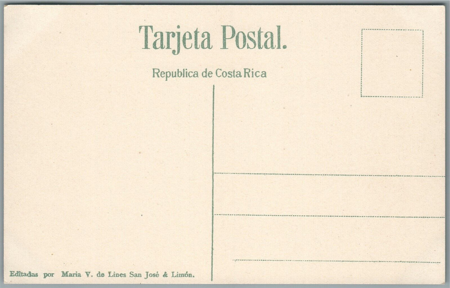 COSTA RICA STREET in SAN JOSE ANTIQUE POSTCARD