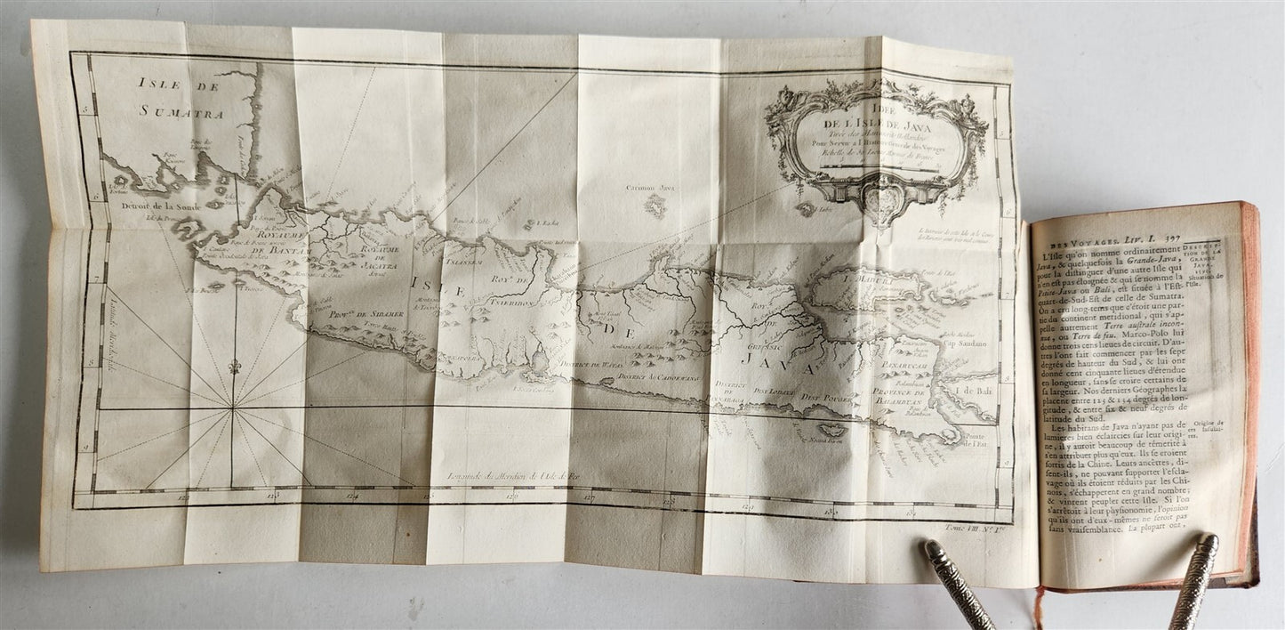 1750 HISTOIRE des VOYAGES antique V.29 INDONESIA JAVA SUMATRA ISLAND illustrated