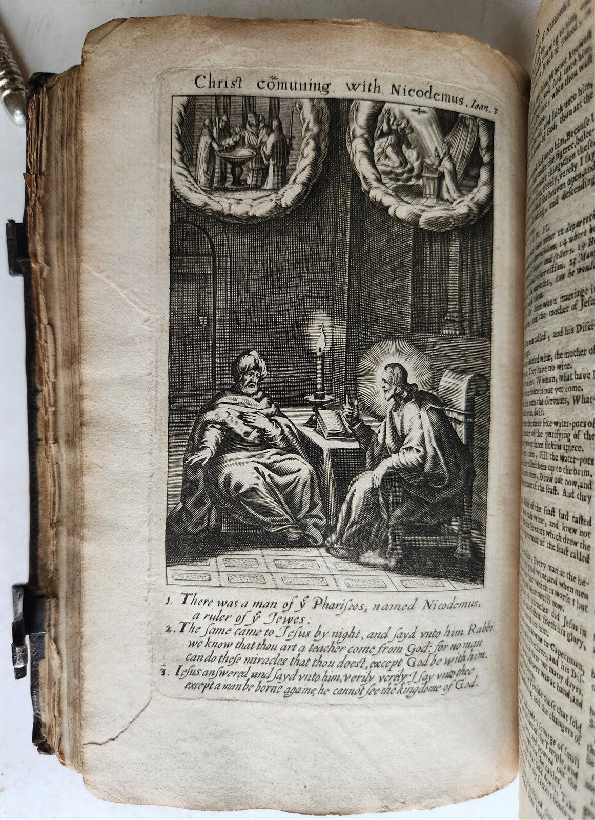 1631-34 BIBLE in ENGLISH ILLUSTRATED NEW TESTAMENT COMMON PRAYERS PSALMS antique
