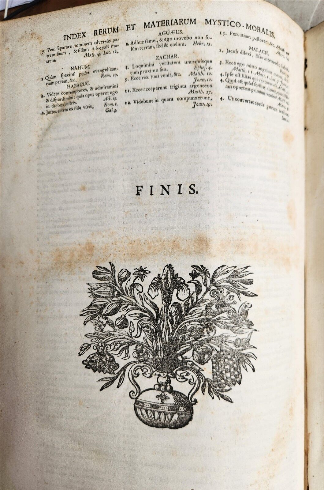 1735 BIBLE in GERMAN & LATIN antique HAND TOOLED PIGSKIN BOUND FOLIO