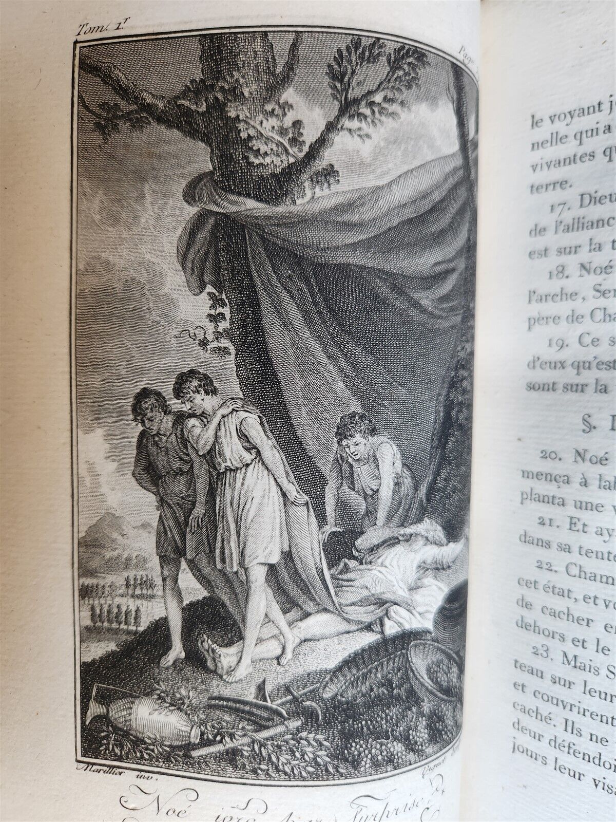 1789 BIBLE in FRENCH ILLUSTRATED w/ 300 PLATES 12 VOLUMES SET antique