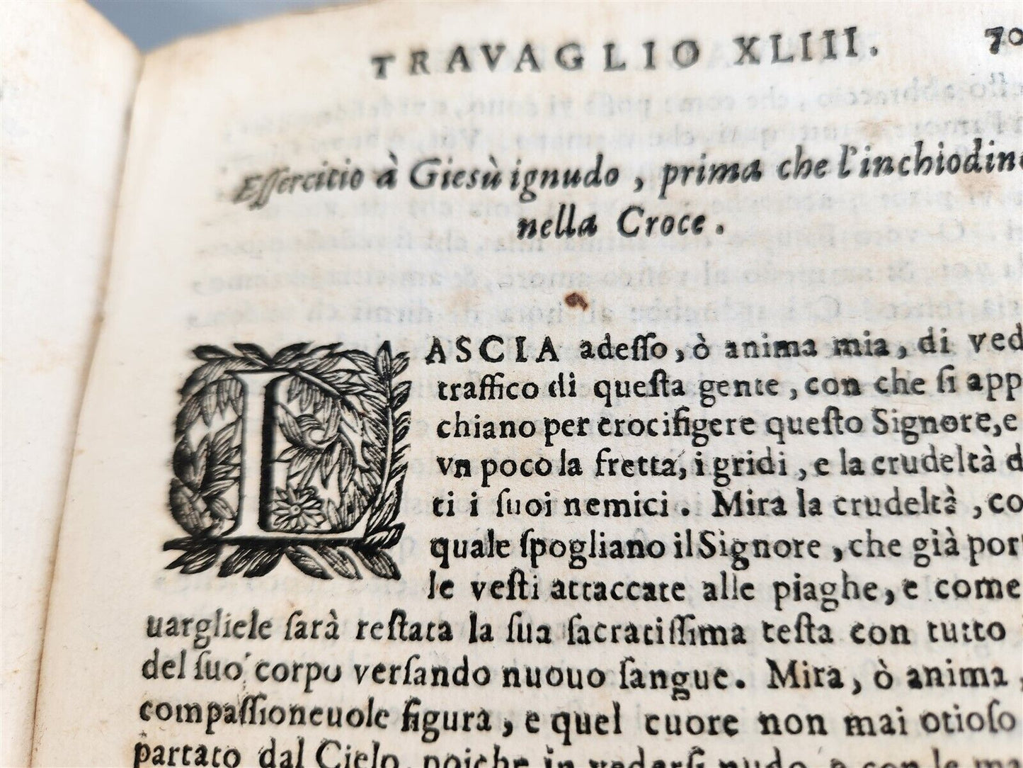 1644 TRAVAGLI DI GIESU by Fr. Tomaso di Gesu antique Travails of Jesus VELLUM