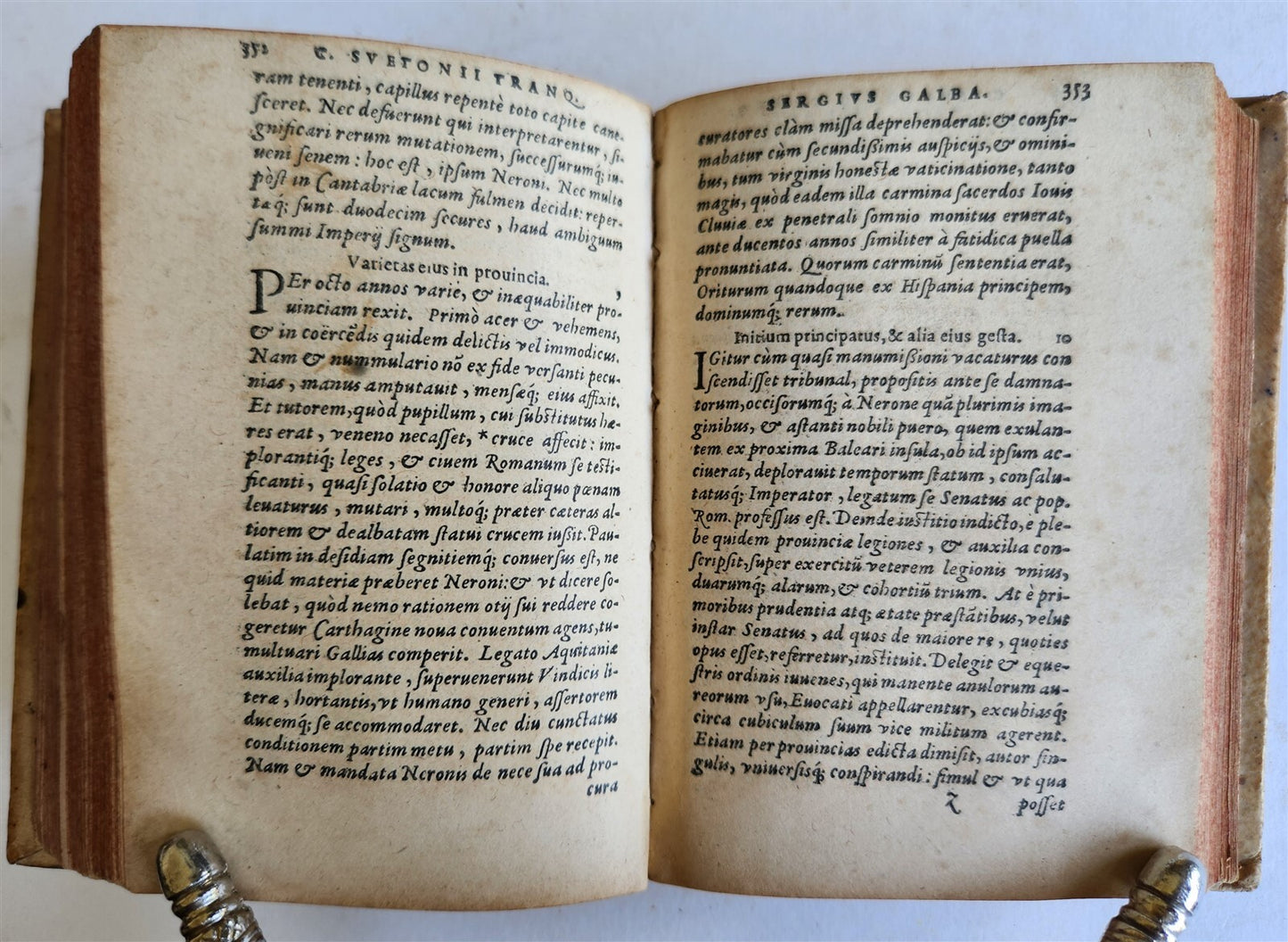 1576 TWELVE CAESARS by SUETONIUS antique VELLUM BOUND ROMAN HISTORY