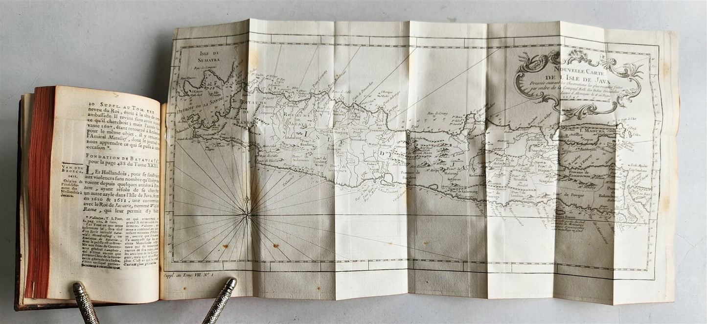 1766 HISTOIRE des VOYAGES VOL. 65 antique illustrated TRAVELS to INDONESIA