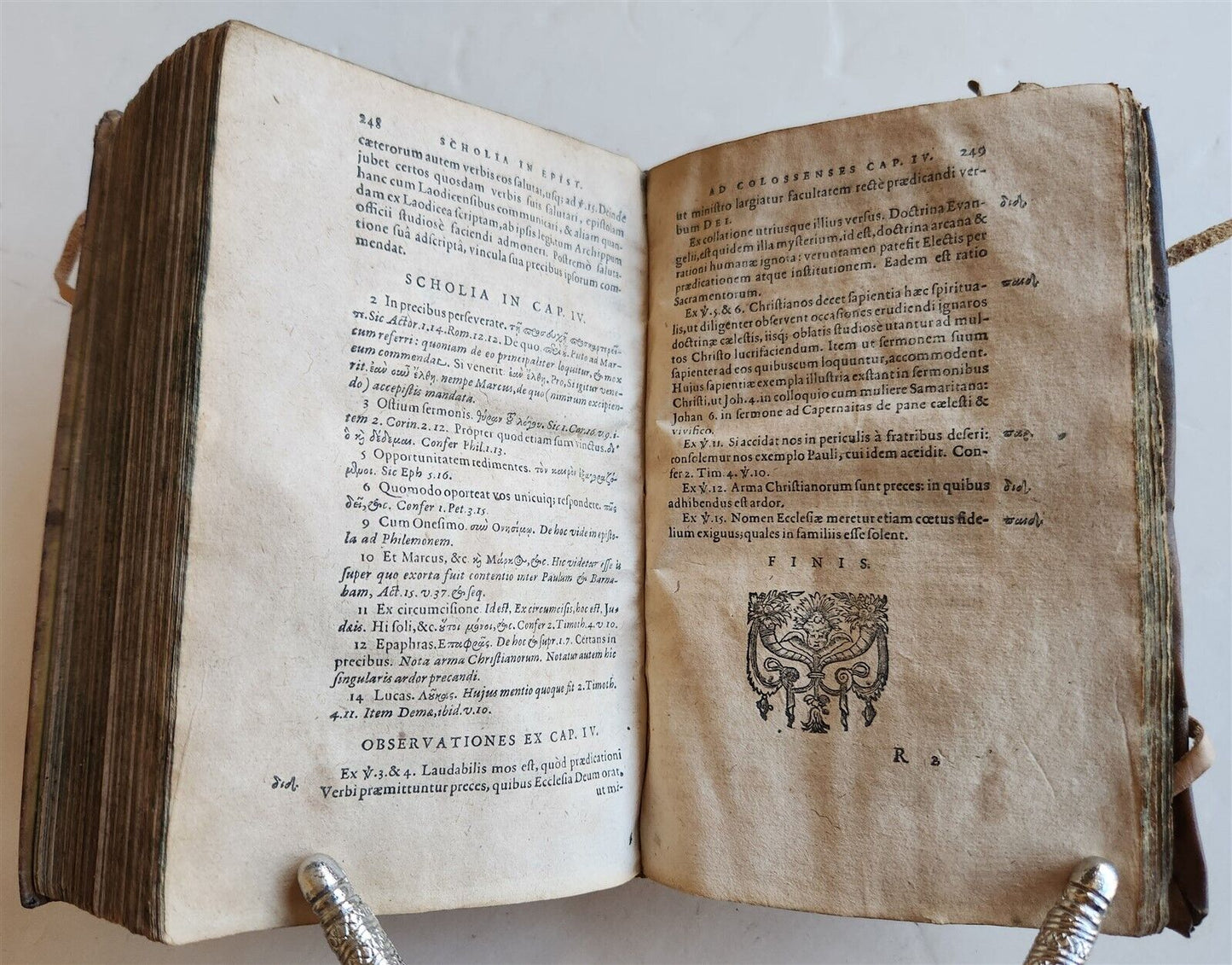 1603 BIBLE COMMENTARY by J. PISCATOR antique VELLUM BINDING