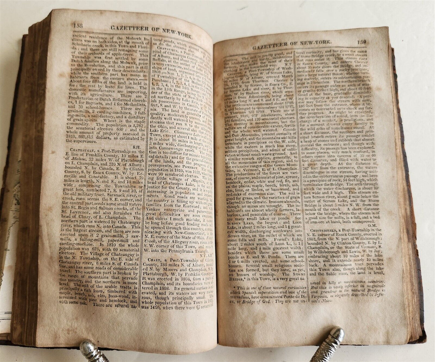 1813 GAZETTEER of STATE of NEW YORK HORATIO SPAFFORD antique ILLUSTRATED w/ MAP