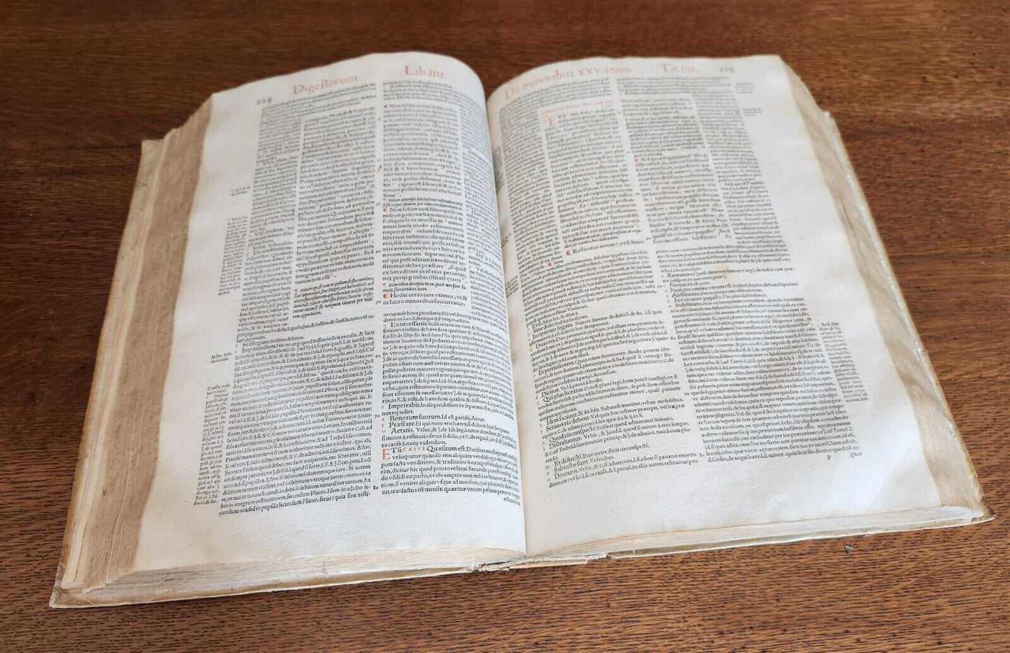 1557 LAW BOOK PART of Corpus Juris Civilis DIGESTA antique MASSIVE FOLIO vellum