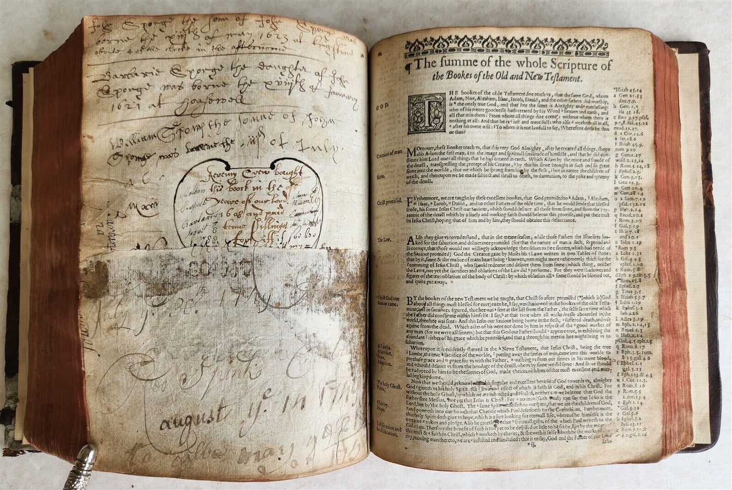 1608 BREECHES BIBLE in ENGLISH antique Old & New Testament LONDON ROBERT BARKER