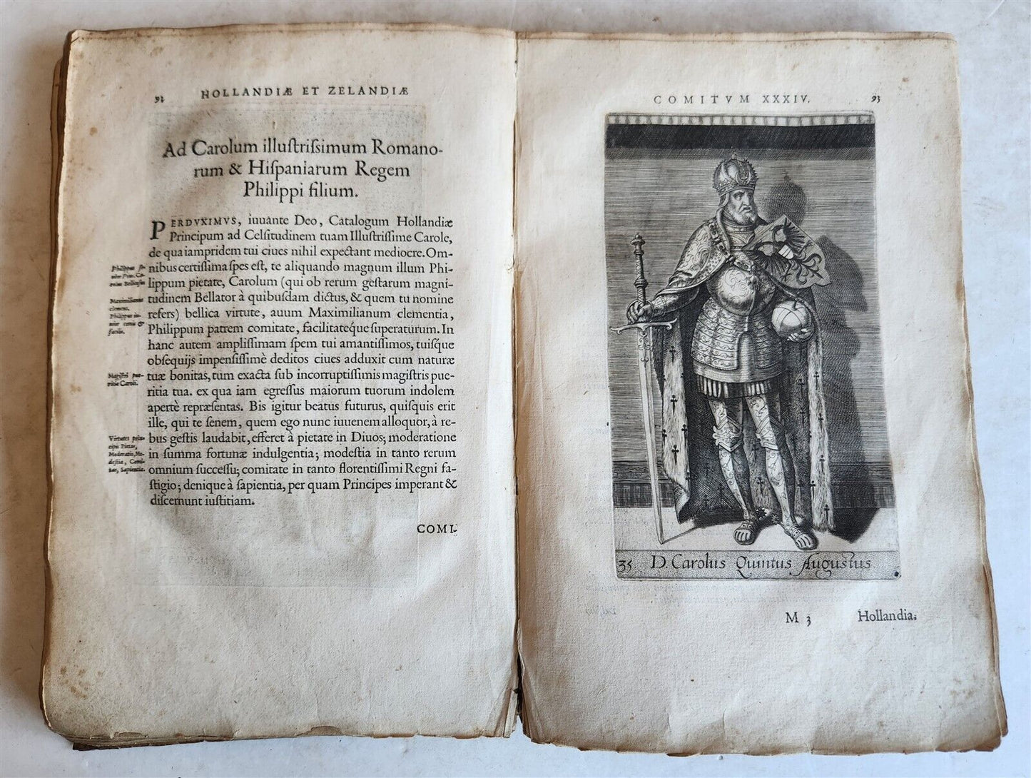 1584 HISTORY of HOLLAND antique ILLUSTRATED vellum bound Netherlands 16th CENT.