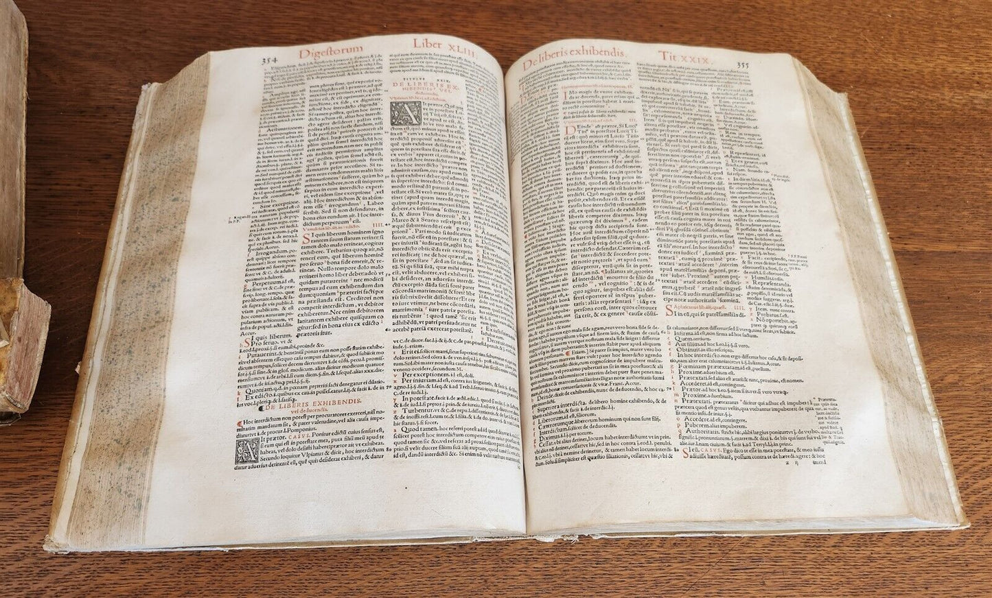 1556 LAW BOOK Corpus Juris Civilis DIGESTUM NOVUM antique MASSIVE FOLIO vellum