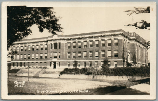 VANCOUVER WA HIGH SCHOOL VINTAGE REAL PHOTO POSTCARD RPPC