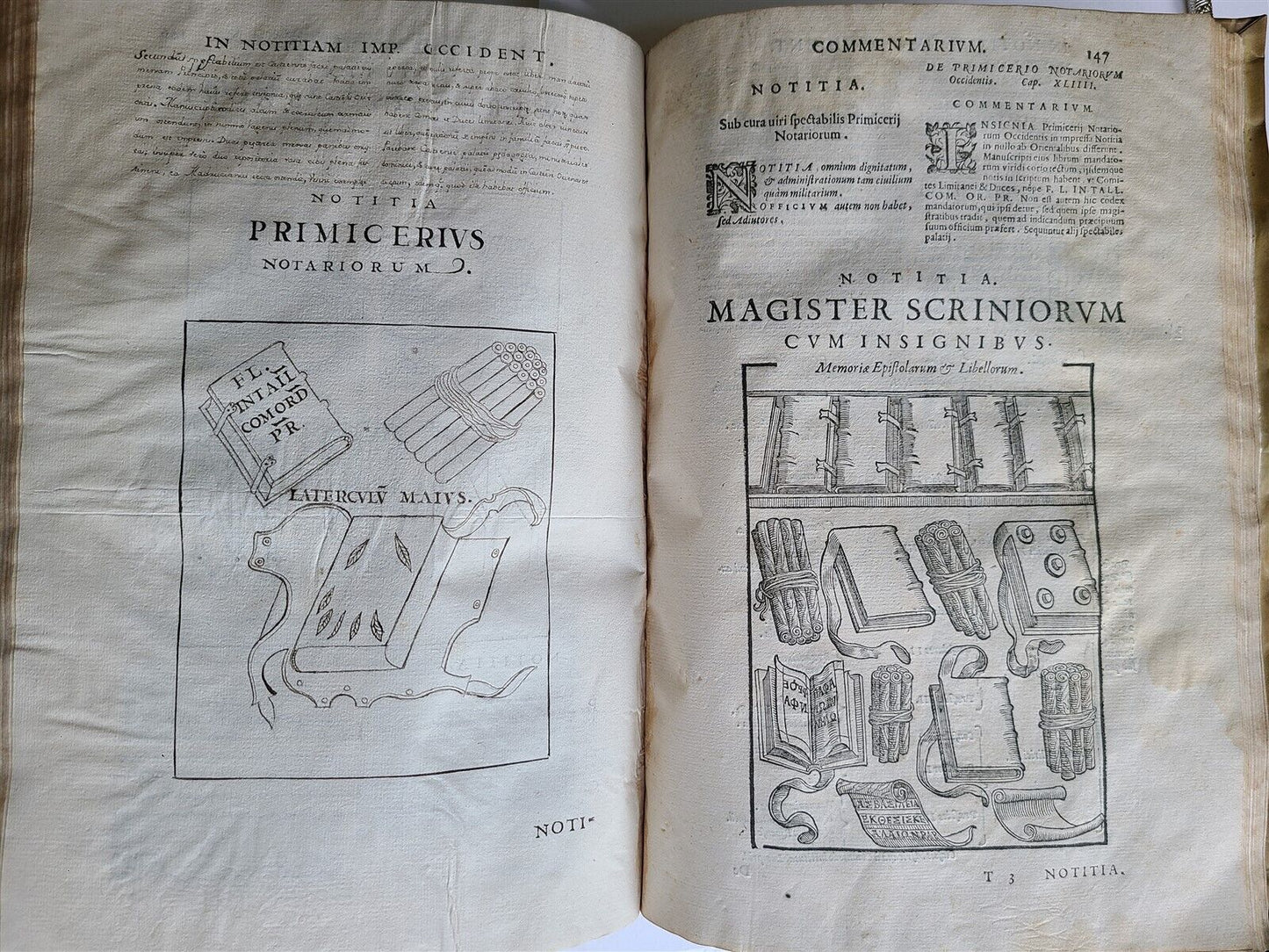 1593 NOTITIA UTRAQUE by Guido PANCIROLI FULLY ILLUSTRATED antique VELLUM 16th C.
