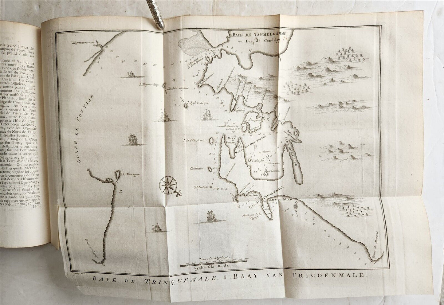 1755 TRAVELS TO EAST INDIES CEYLON antique Histoire generale des voyages ILLUSTR