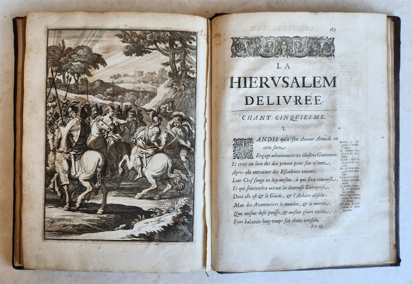 1667 JERUSALEM DELIVERED by TORQUATO TASSO antique ILLUSTRATED
