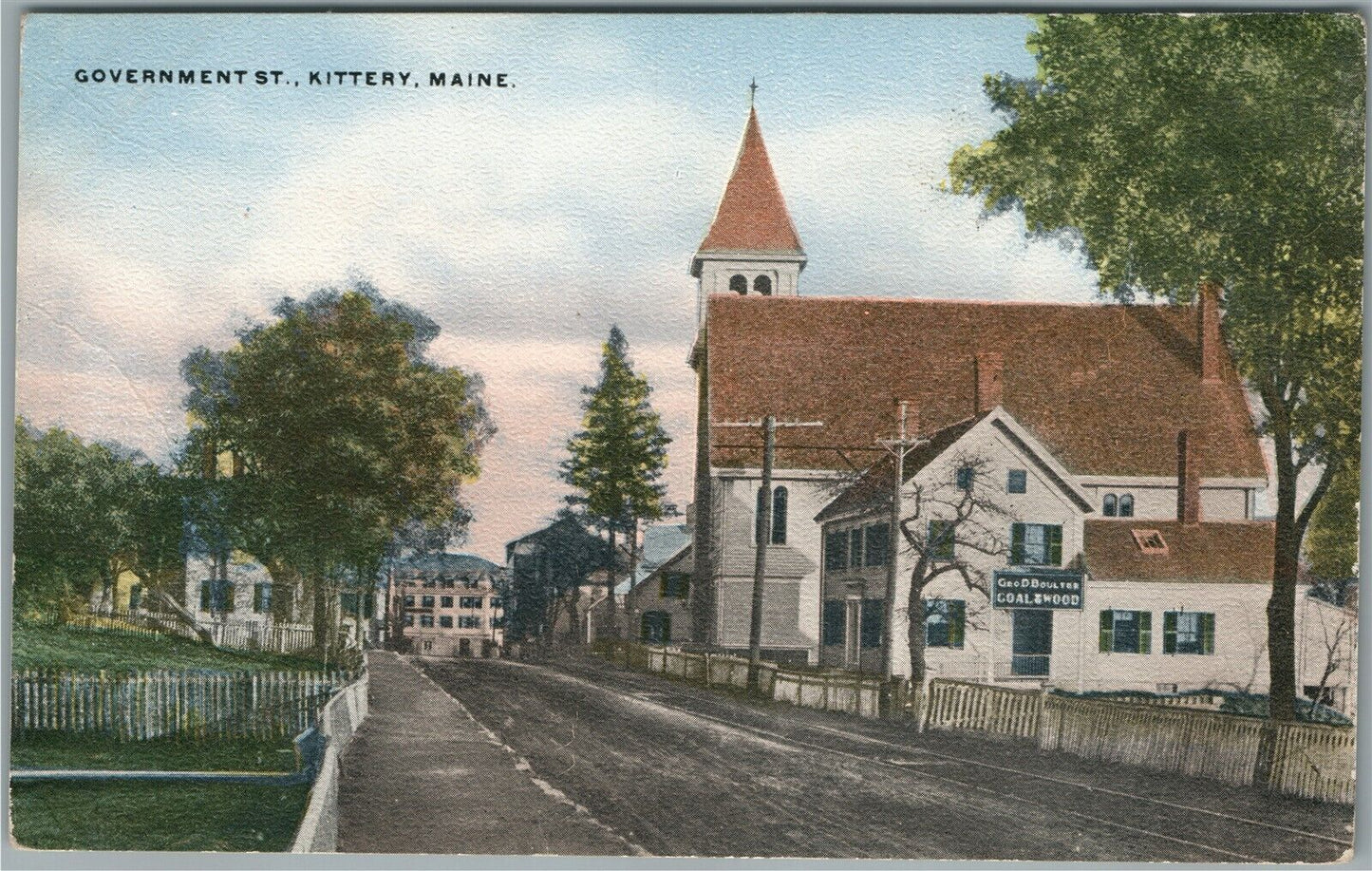 KITTERY ME GOVERNMENT STREET ANTIQUE POSTCARD