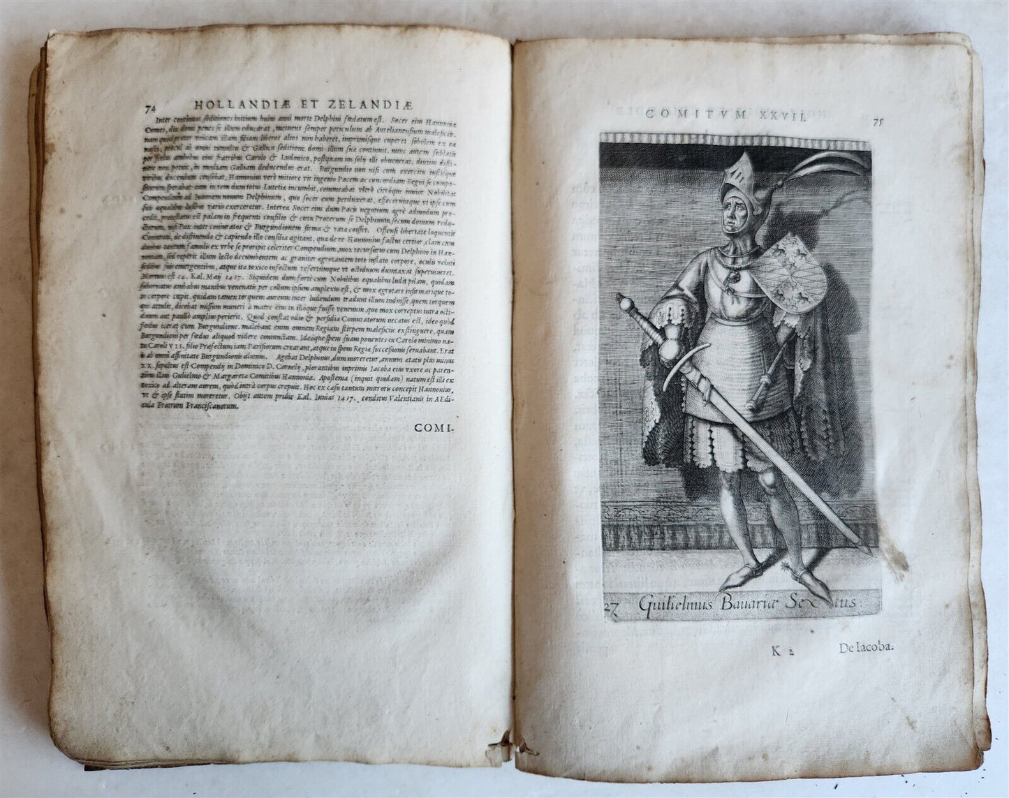 1584 HISTORY of HOLLAND antique ILLUSTRATED vellum bound Netherlands 16th CENT.