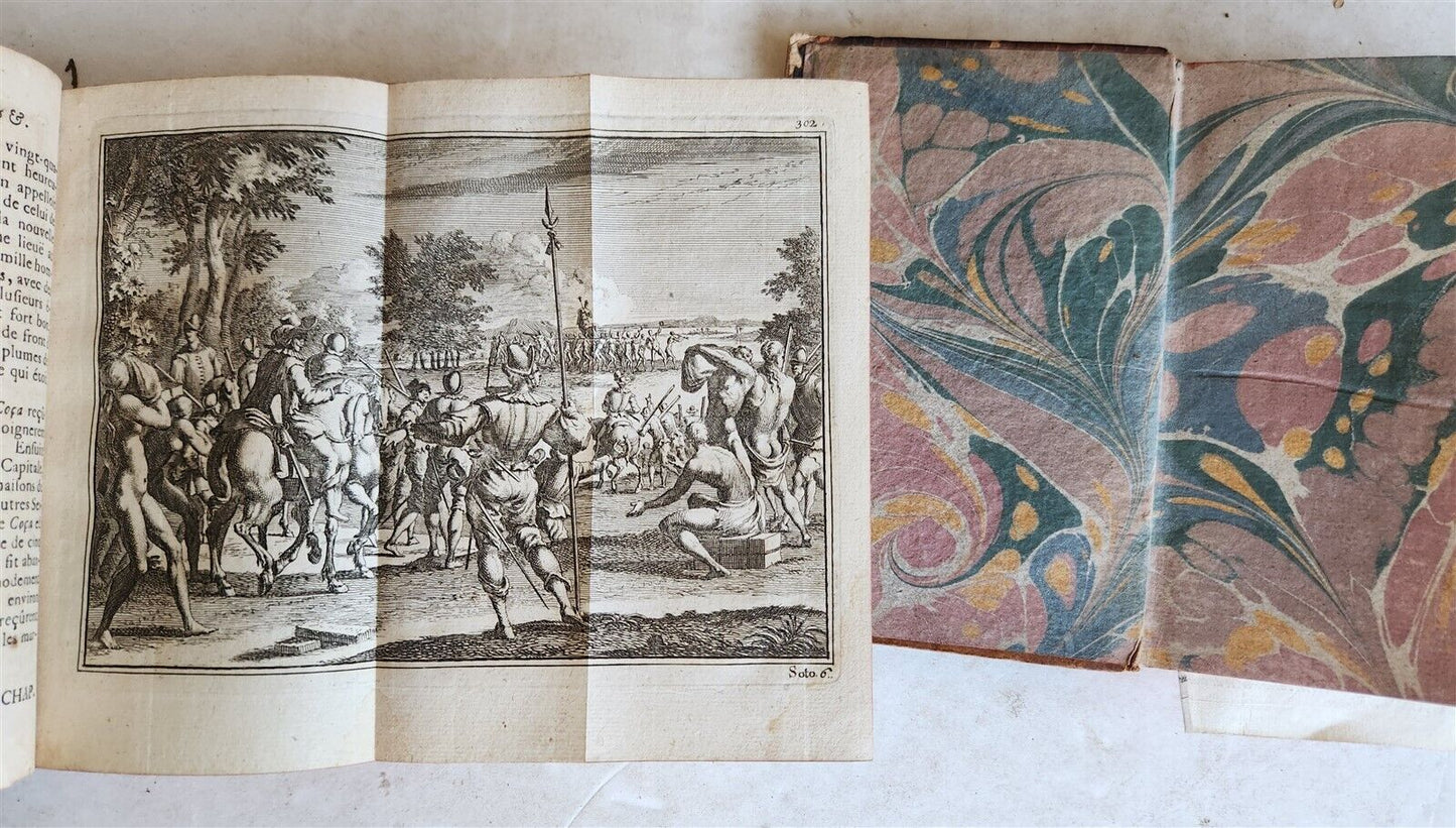 1735 HISTORY of CONQUEST of FLORIDA 2 VOLUMES antique ILLUSTRATED Americana