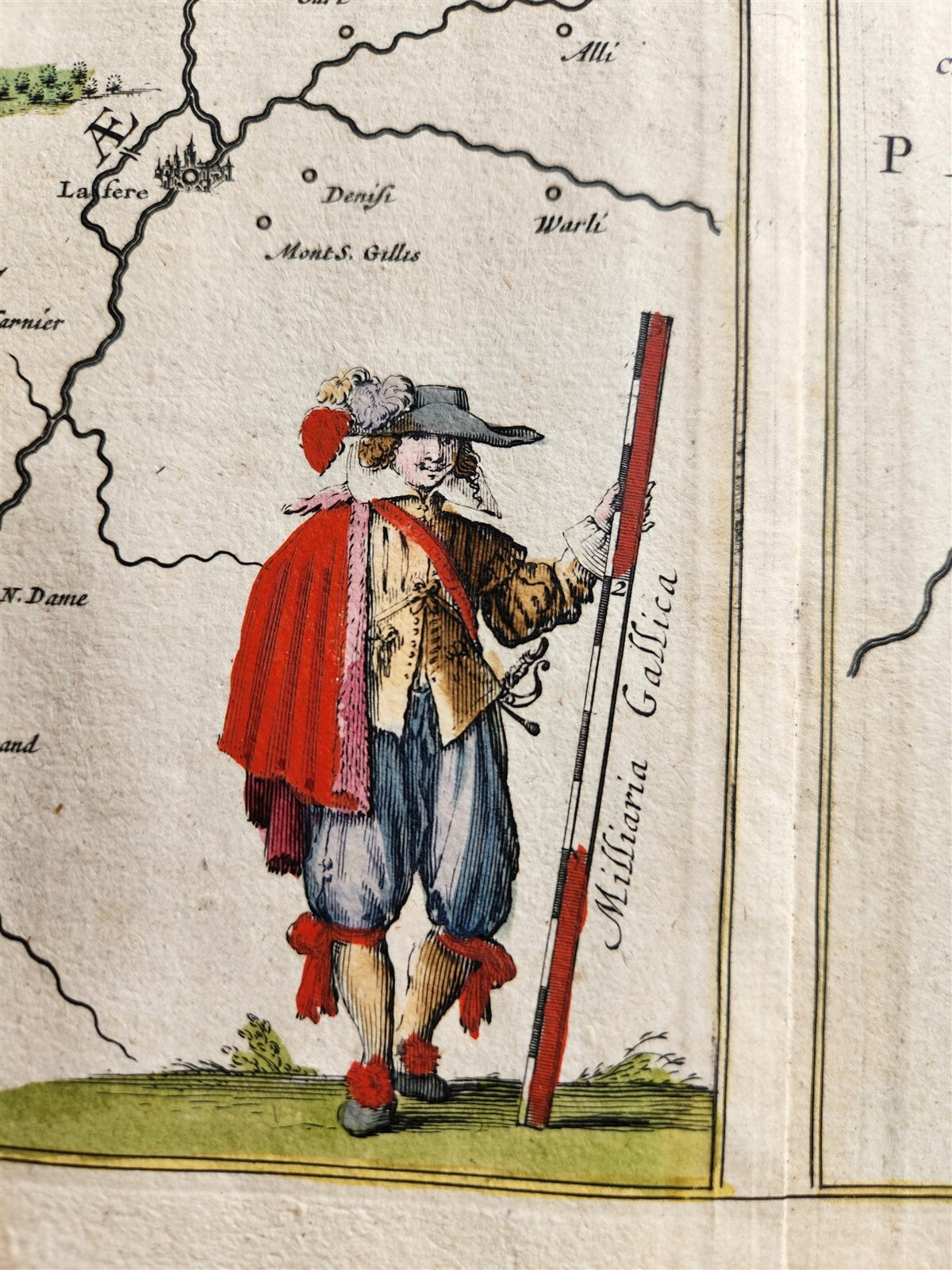 1640 MAP of Vermandois FRANCE by WILLEM BLAEU antique AUTHENTIC hand colored
