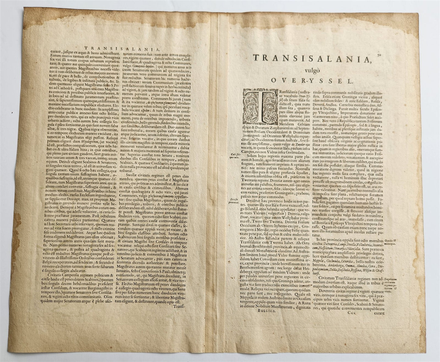 1640 MAP of Overijssel NETHERLANDS by WILLEM BLAEU antique AUTHENTIC handcolored