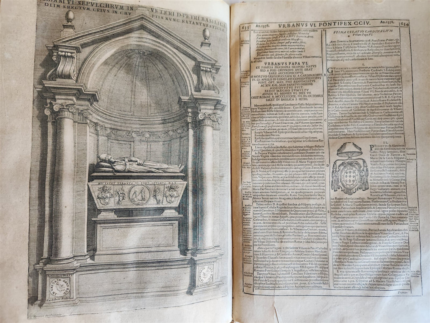 1677 LIVES of ROMAN POPES 4 FOLIO VOLUMES FULLY ILLUSTRATED antique in LATIN
