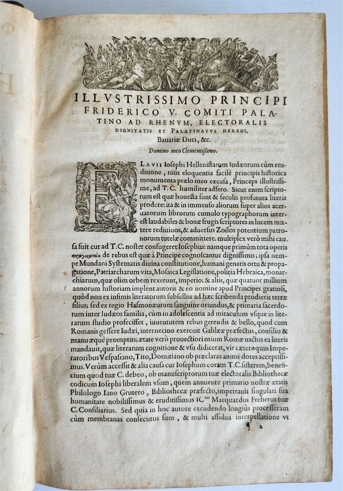 1611 FLAVIUS JOSEPHUS GREEK LATIN EDITION antique FOLIO