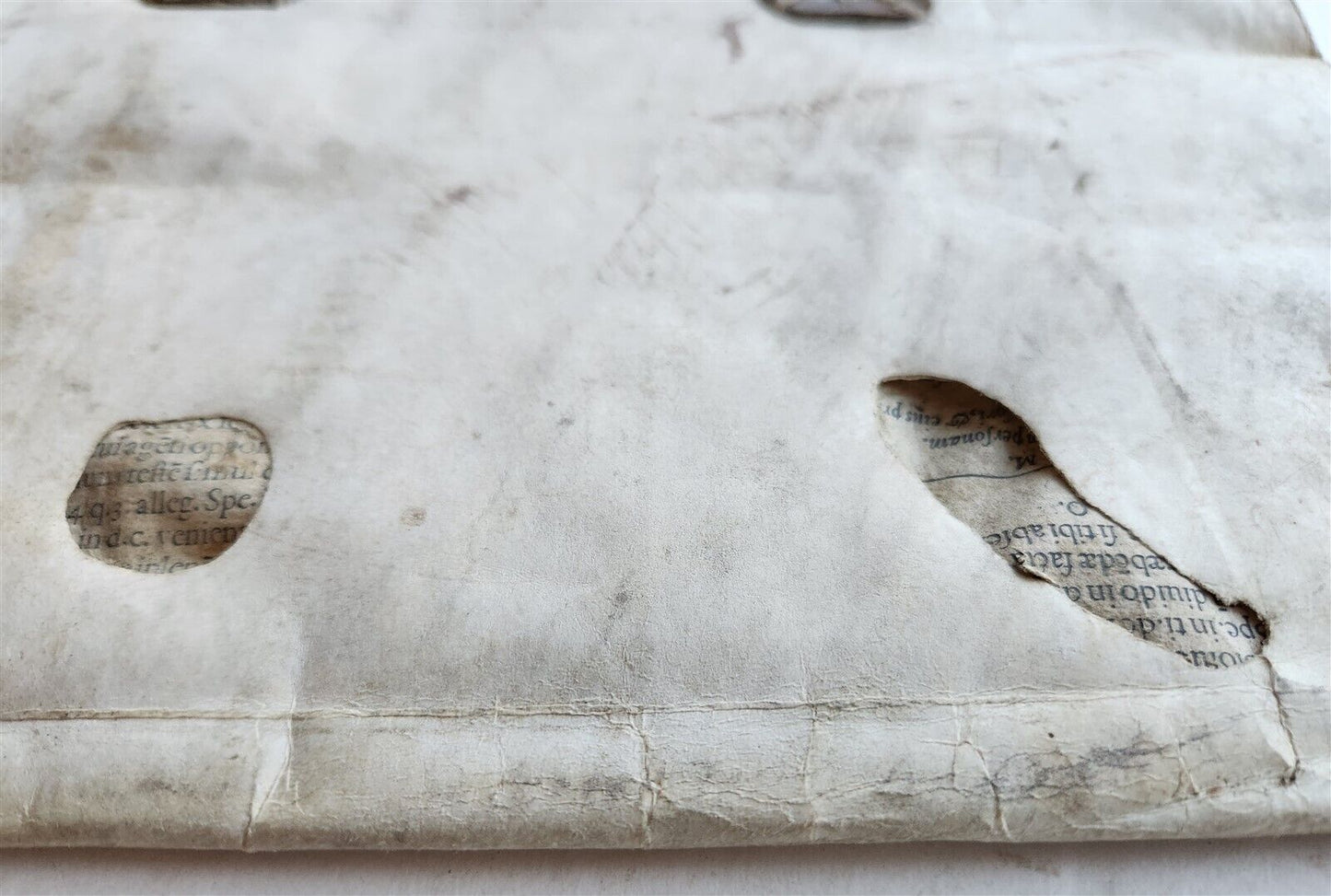 16th-17th CENTURY LARGE FOLIO BINDING antique VELLUM 10 by 17 inches