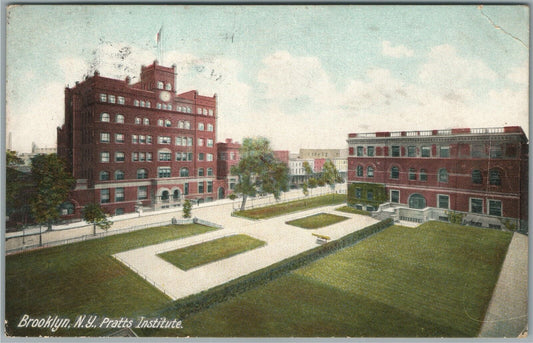 BROOKLYN NY PRATTS INSTITUTE ANTIQUE POSTCARD
