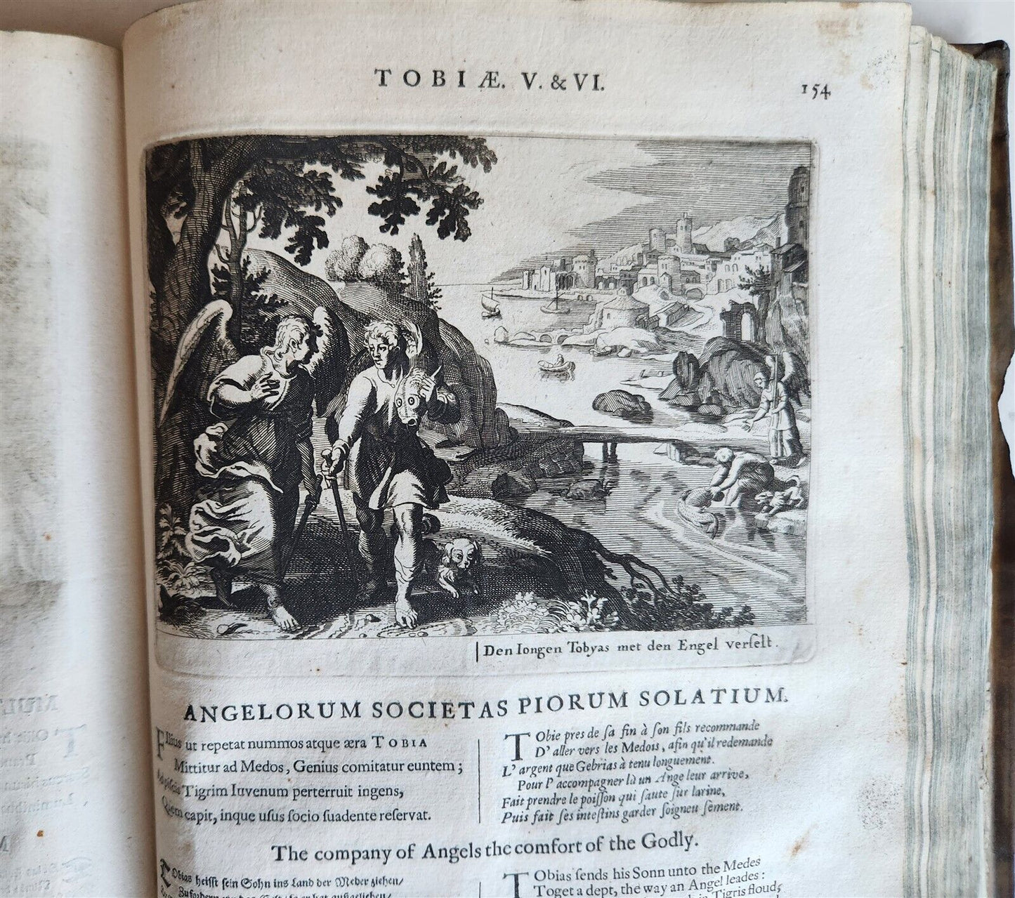 1659 FIGURES OF THE BIBLE in DUTCH antique ILLUSTRATED w/ 233 ENGRAVINGS vellum