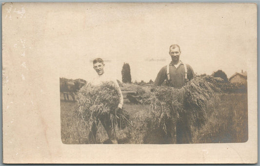 HARVEST ANTIQUE REAL PHOTO POSTCARD RPPC