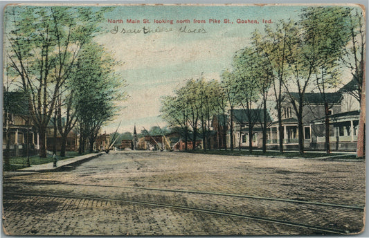 GOSHEN IN NORTH MAIN STREET ANTIQUE POSTCARD