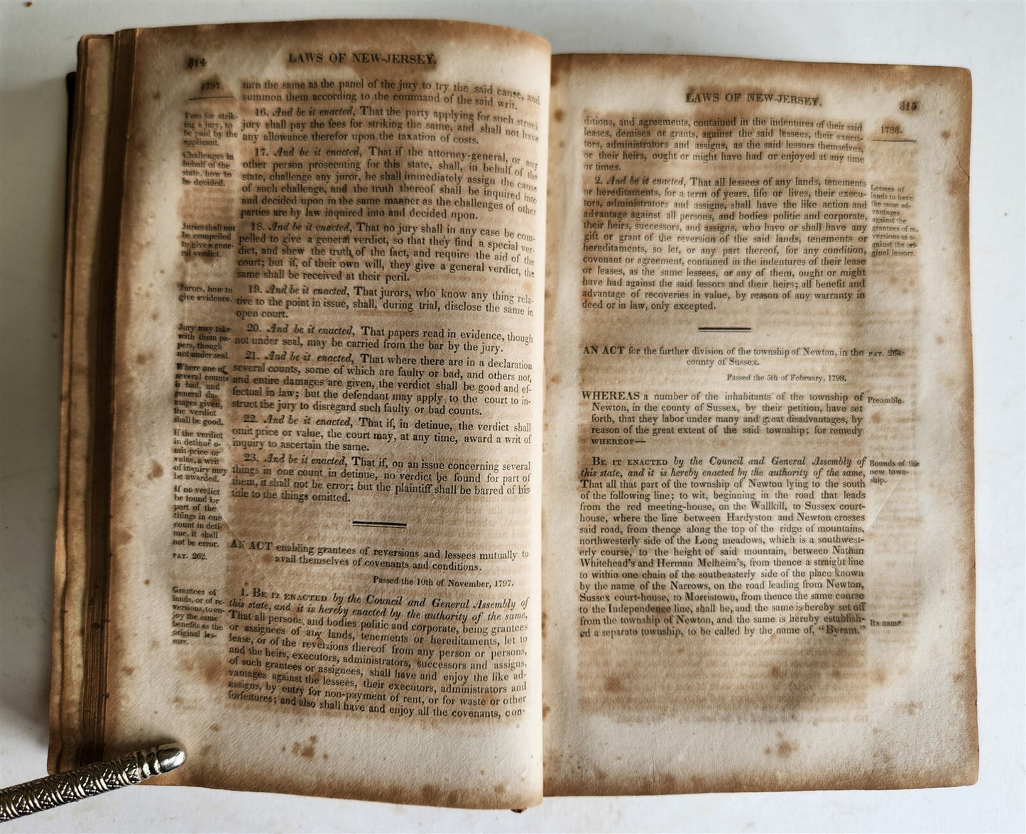 1821 LAWS of the STATE of NEW JERSEY antique AMERICANA