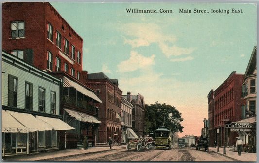 WILLIMANTIC CT MAIN STREET ANTIQUE POSTCARD