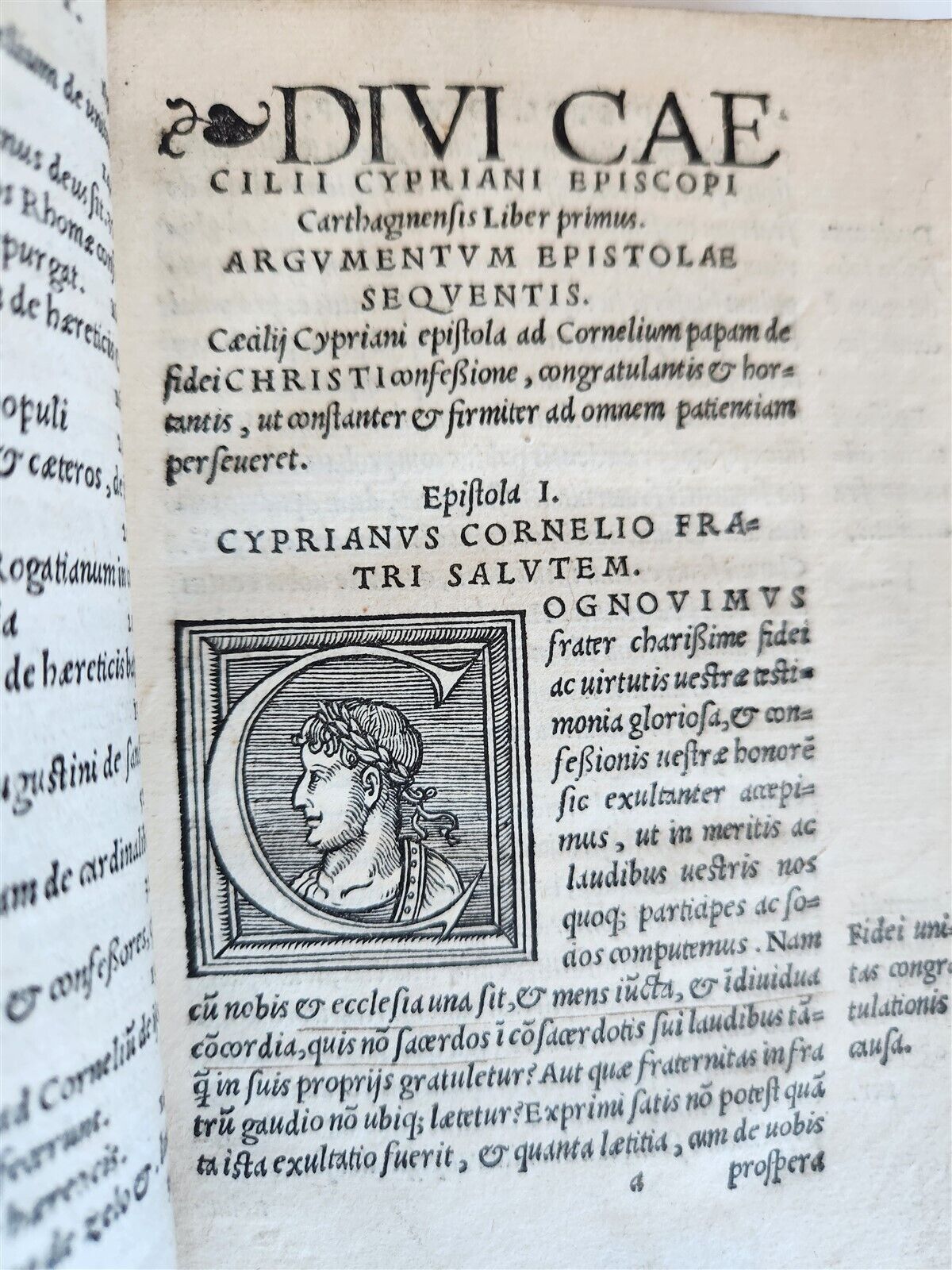 1524 OPERUM DIVI CAECILII CYPRIANI antique 16th CENTURY post-incunabula