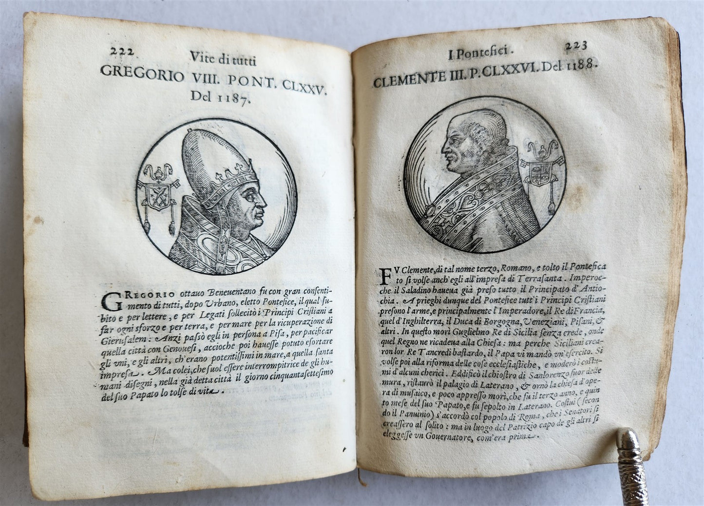 1592 LIVES of POPES ILLUSTRATED w/ 240 WOODCUTS antique 16th CENTURY
