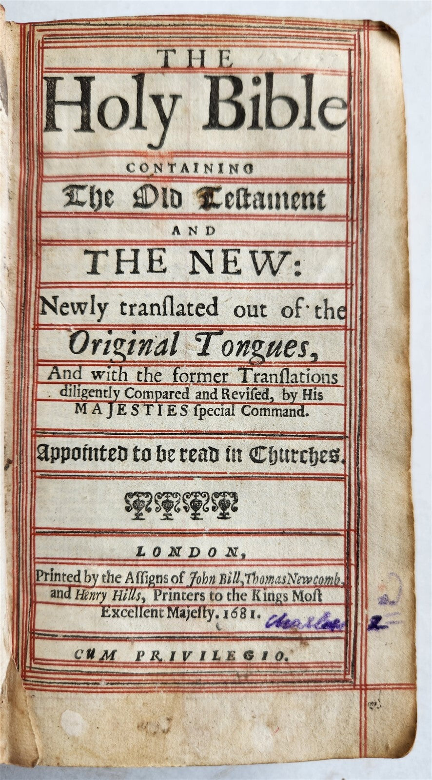 1681 BIBLE in ENGLISH antique FINBE ORIGINAL BINDING Old & New Testament