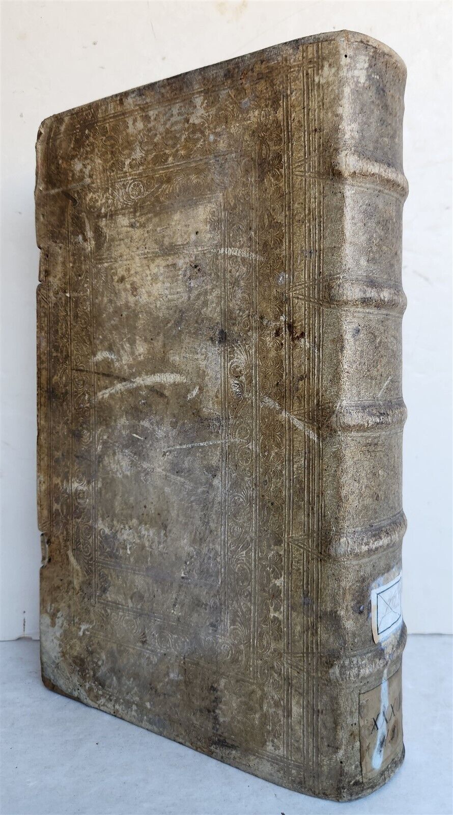 1709 THEOLOGY by PAUL LAYMANN antique BLIND STAMPED PIGSKIN BOUND FOLIO