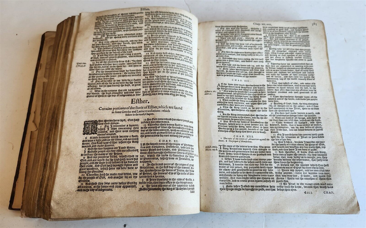 1594 BIBLE in ENGLISH antique Old & New Testament CHRISTOPHER BARKER 16th cent.