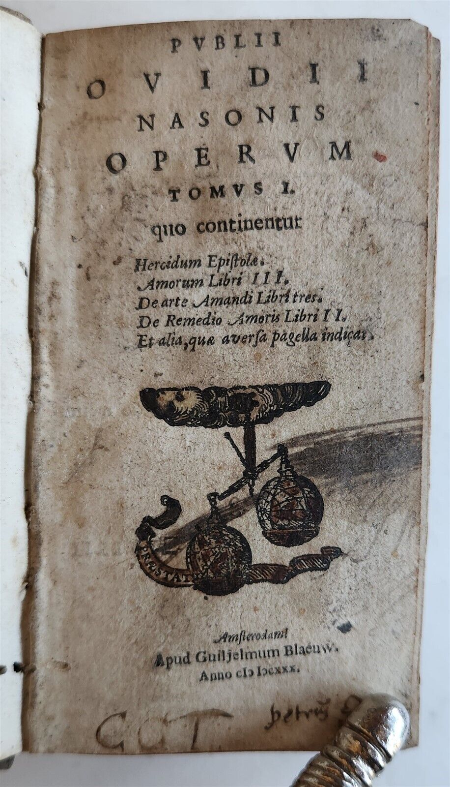 1630 PUBLII OVIDII NASONIS operum antique VELLUM BINDING
