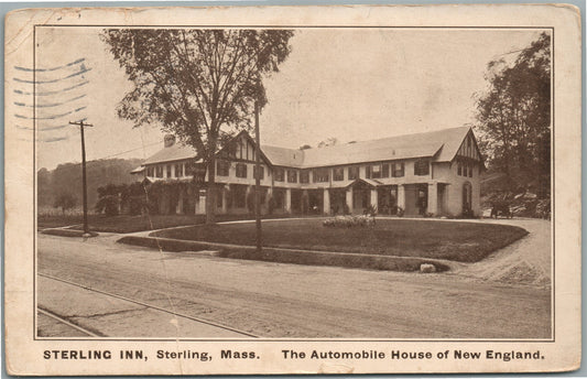 STERLING INN MA AUTOMOBILE HOUSE of NEW ENGLAND ANTIQUE POSTCARD