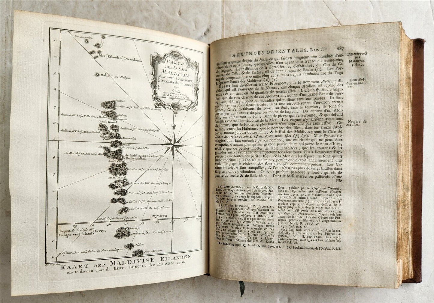 1753 PYLARD TRAVELS TO EAST INDIES antique Histoire generale des voyages ILLUSTR