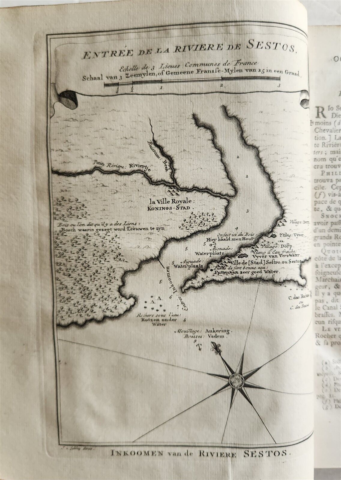 1748 TRAVELS TO AFRICA antique ILLUSTRATED Histoire generale des voyages vol. 5