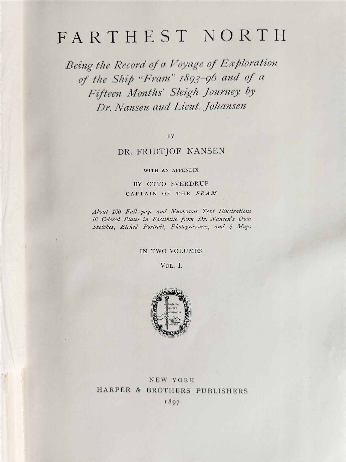 1897 FARTHEST NORTH by NANSEN 2 VOLS antique Voyage of Exploration of Ship FRAM