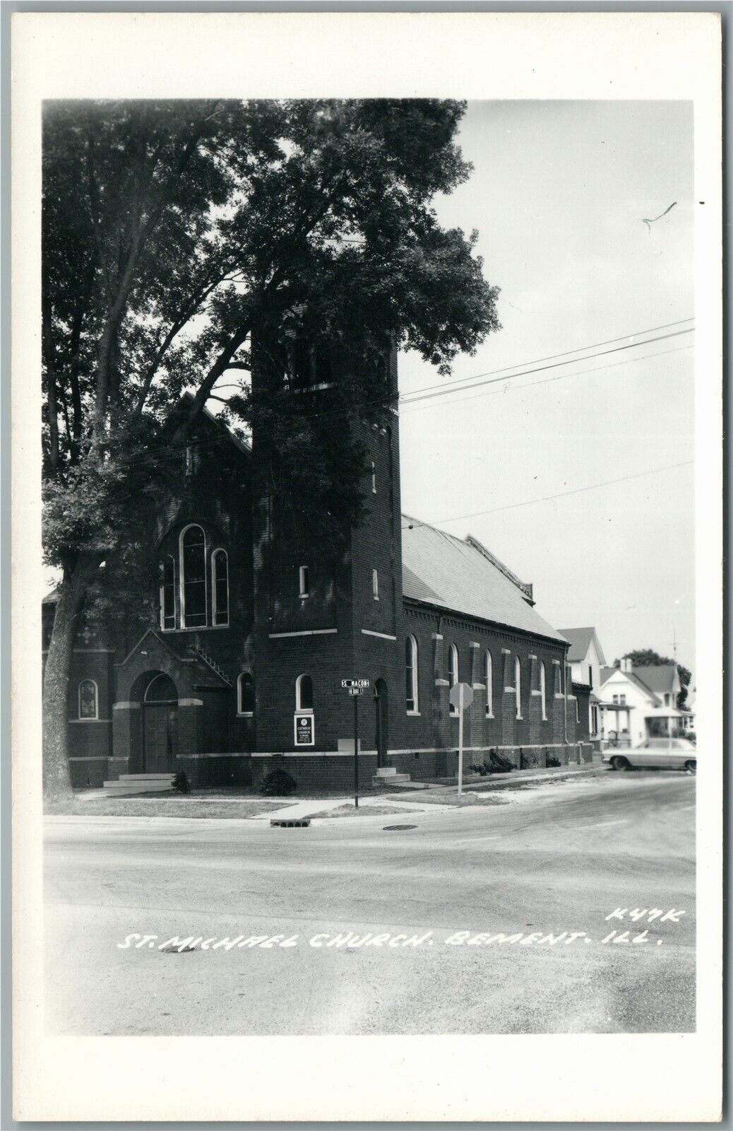 BEMENT IL ST. MICHAEL CHURCH VINTAGE REAL PHOTO POSTCARD RPPC