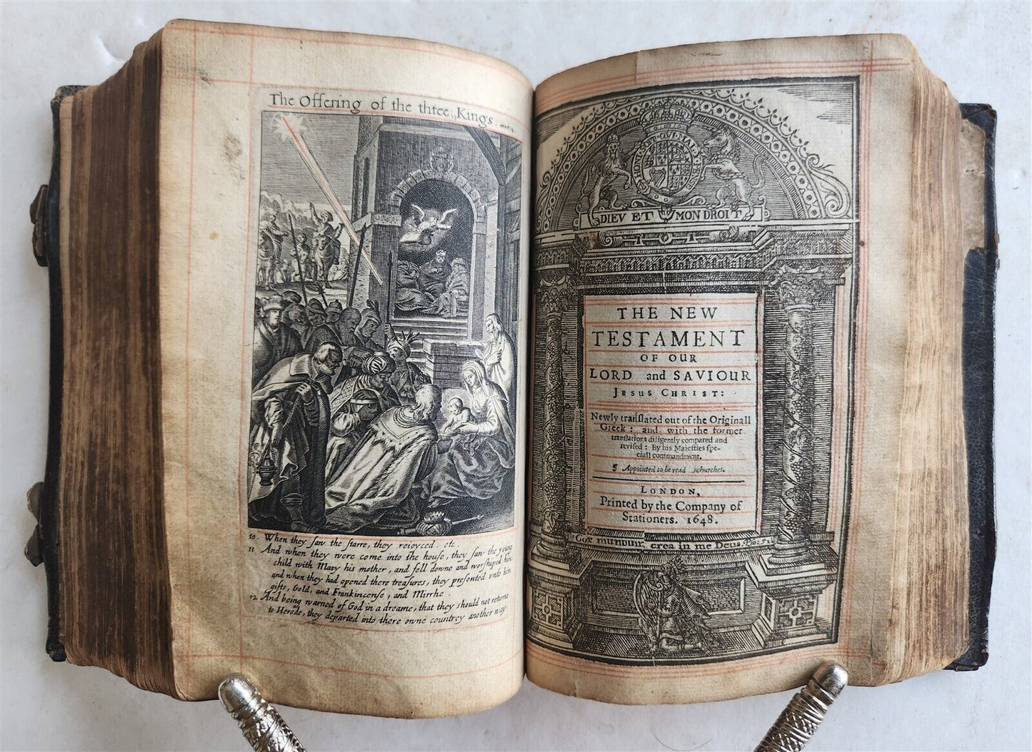 1648 BIBLE in ENGLISH antique Old & New Testament LONDON ILLUSTRATED 114 PLATES