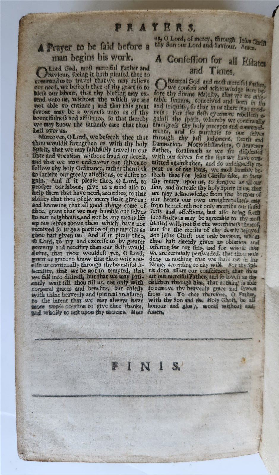 1705 BOOK of COMMON PRAYER w/ PSALTER or PSALMS of DAVID antique in ENGLISH