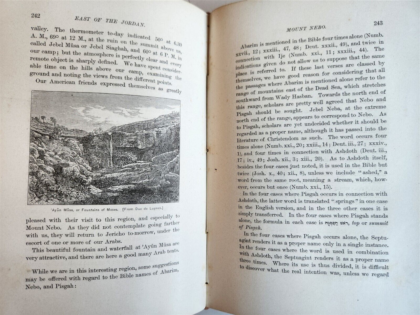 1883 EAST OF THE JORDAN by SELAH MERRILL ILLUSTRATED antique