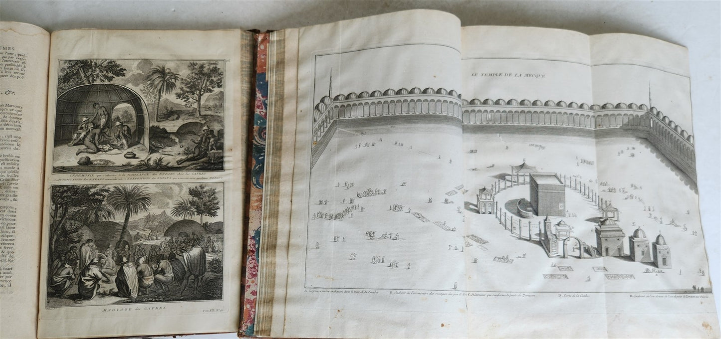 1741 HISTOIRE des CEREMONIES et COUTUMES de PEUPLES DU MONDE 7 vols antique