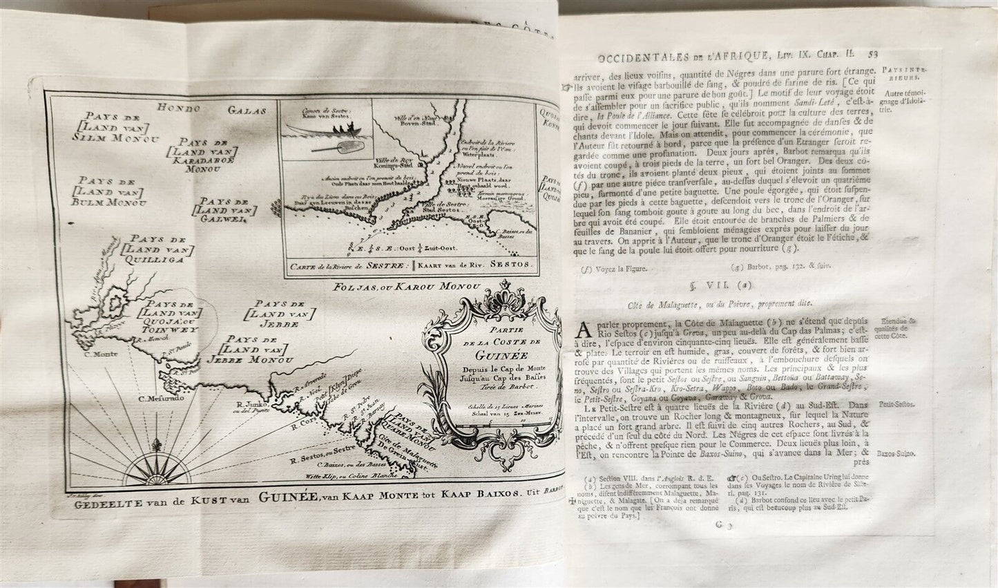 1748 TRAVELS TO AFRICA antique ILLUSTRATED Histoire generale des voyages vol. 5